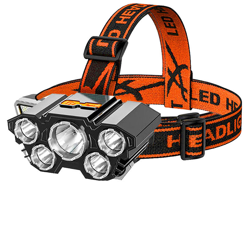 USB Rechargeable 5-Head Bright LED Headlamp