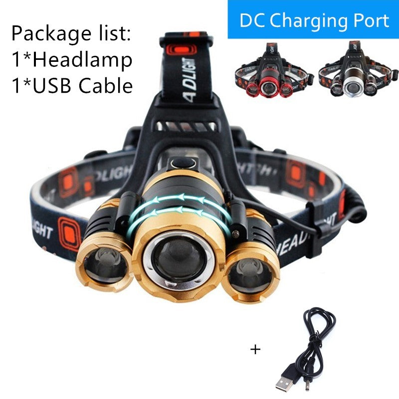High Brightness Rechargeable Headlamp for Long Range