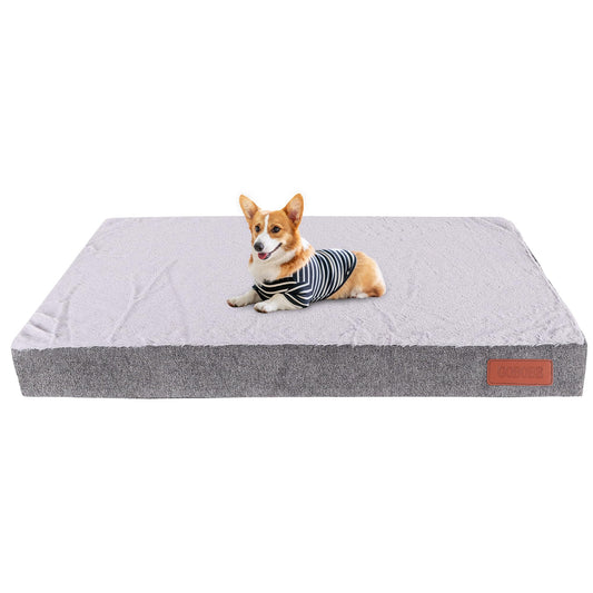 GOBOBE Orthopedic Dog Bed for Large and Small Dogs Waterproof Dog Bed for Washable Cover Egg Crate Foam Support Ultimate Comfort for Pets Indoors or Outdoors Dark Gray30 inch