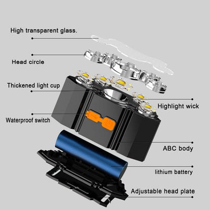 USB Rechargeable 5-Head Bright LED Headlamp
