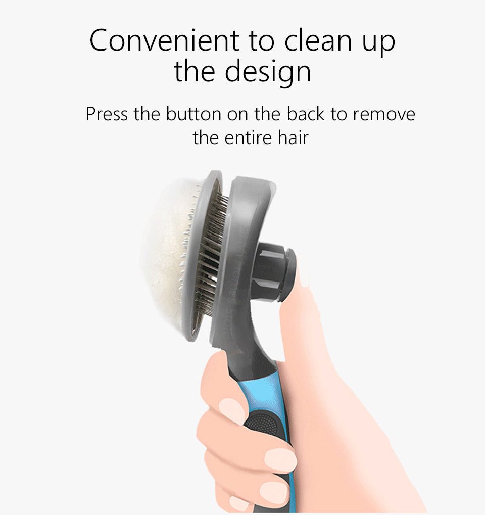Self-Cleaning Stainless Steel Pet Brush for Dogs and Cats