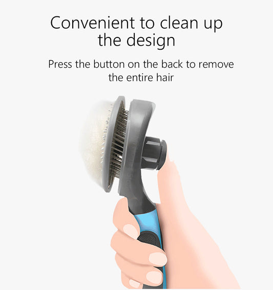Self-Cleaning Stainless Steel Pet Brush for Dogs and Cats