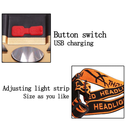 USB Rechargeable 5-Head Bright LED Headlamp