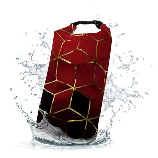 Cliduli Waterproof Dry BagRoll Top Geometric Ombre Waterproof Backpack 5L/10L/20L Floating and Lightweight Bags for Kayaking Boating Fishing Swimming and Camping