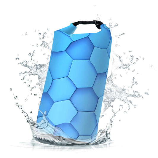 Cliduli Waterproof Dry BagRoll Top Sky Blue Modern Abstract Geometric Print Waterproof Backpack 5L/10L/20L Floating and Lightweight Bags for Kayaking Boating Fishing Swimming and Camping