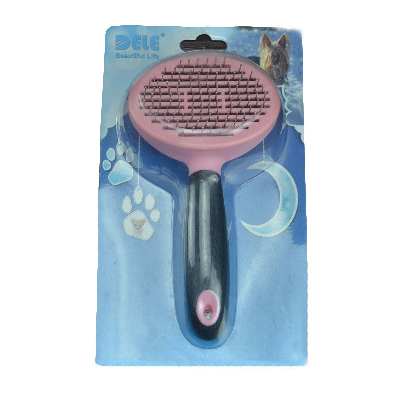 Self-Cleaning Round Head Pet Grooming Brush